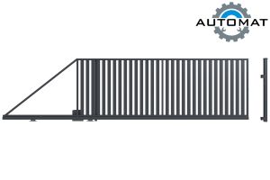 Sliding left gate with automation, Amida fence (1)