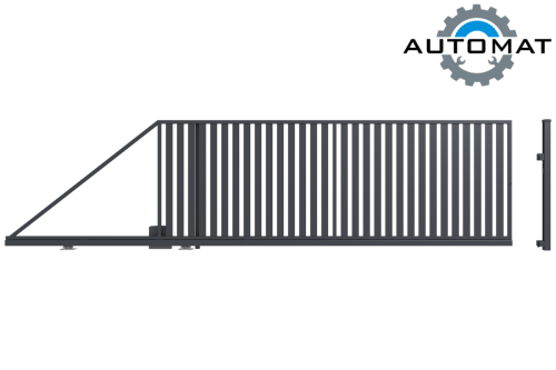 Sliding left gate with automation, Amida fence (1)