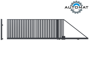 Sliding right gate with automation, Amida fence (1)