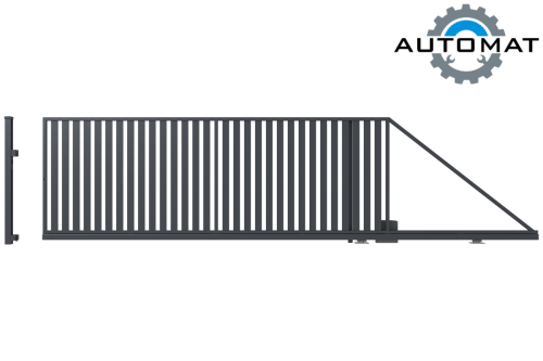 Sliding right gate with automation, Amida fence (1)