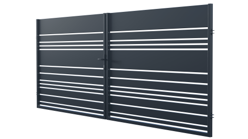 Double-leaf swing gate 4m, Lavender fence (1)