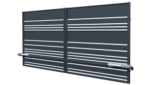 Double-leaf swing gate 4m with automation, Lavender fence (1)