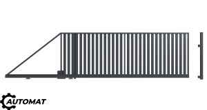 Sliding left gate with automation, Amida fence (1)