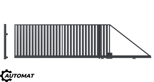 Sliding right gate with automation, Amida fence (1)