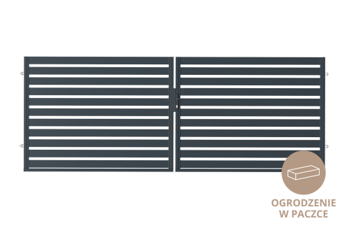 Double-leaf swing gate, Flat-pack fence, Szafir L Element (1)