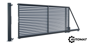 Sliding right gate 4m with automation, Bryza fence (1)
