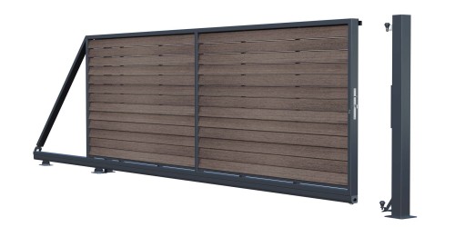 Brama przesuwna lewa, ogrodzenie Tivano