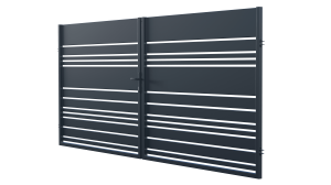 Double-leaf swing gate 3.5m, Lavender fence