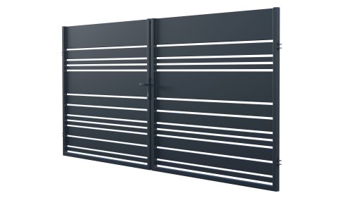 Double-leaf swing gate 3,5m with automation, Lavender fence